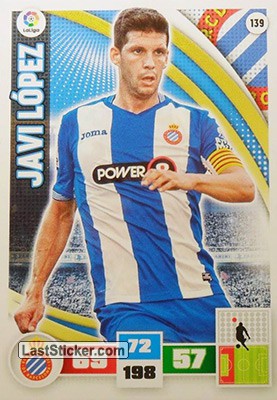 139 · Javi López · R.C.D. Espanyol · Básica - Panini Adrenalyn XL Liga BBVA 2015-16