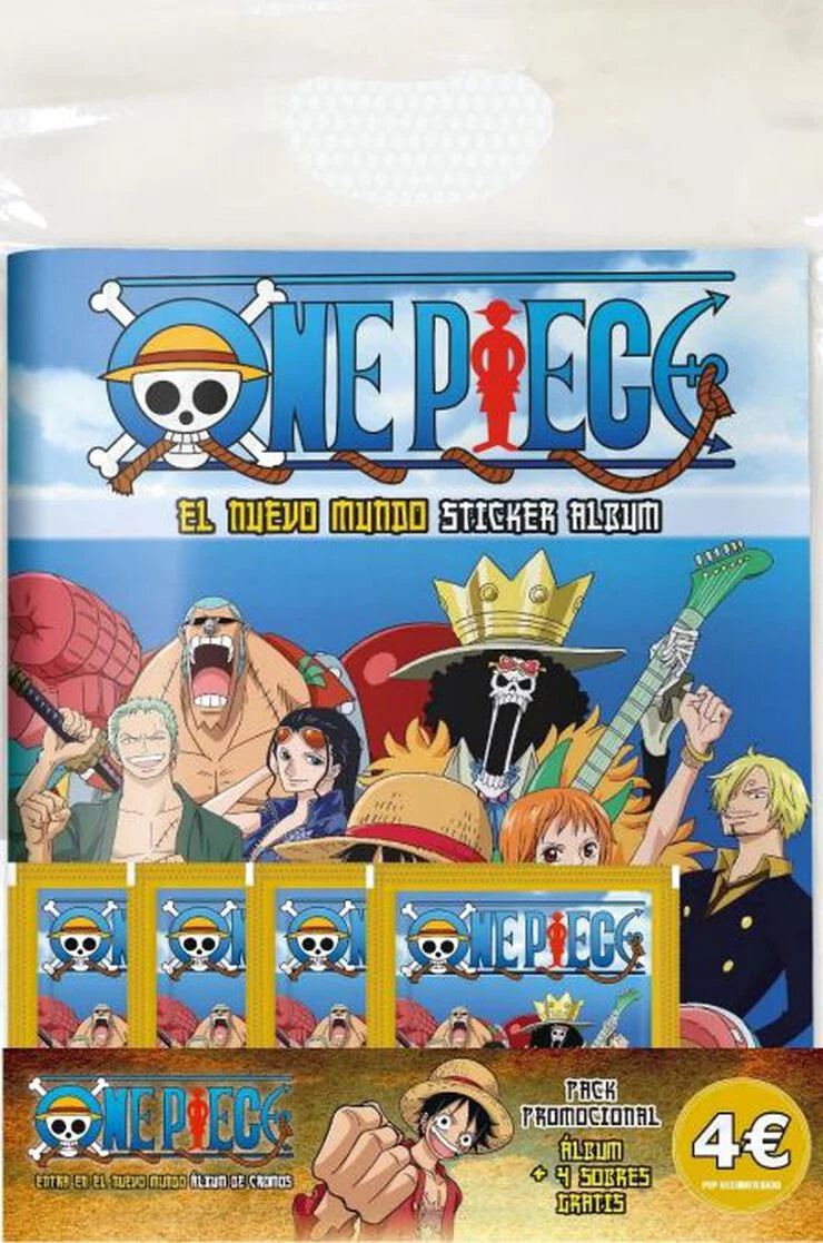 Pack Promocional Panini One Piece El Nuevo Mundo Sticker Album + 4 Sobres Gratis (Año 2023)