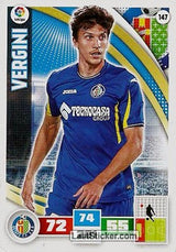 147 · Vergini · Getafe C.F. · Básica - Panini Adrenalyn XL Liga BBVA 2015-16