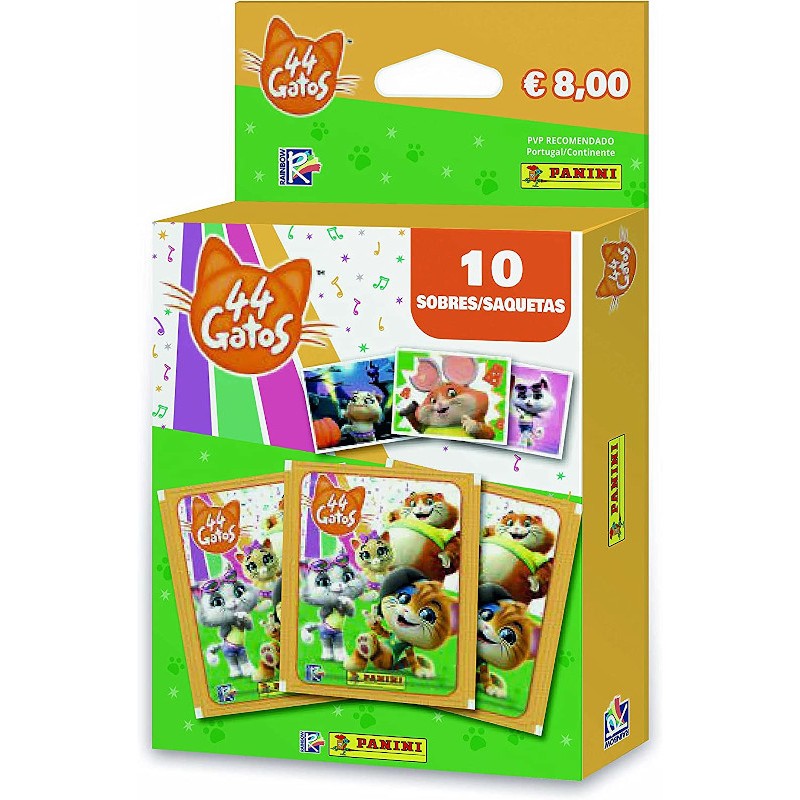 Caja con 10 Sobres de Cromos 44 Gatos