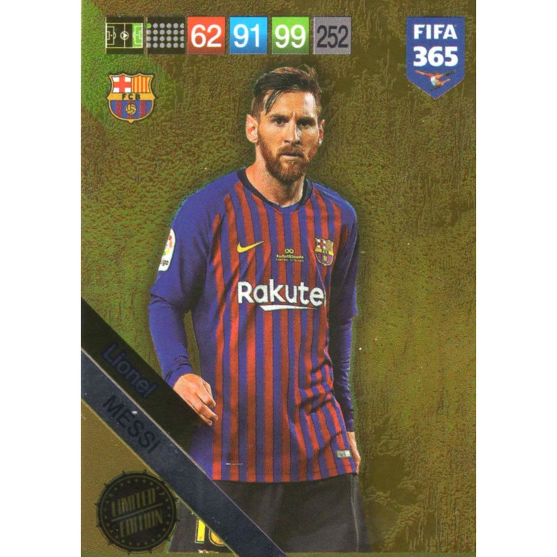 Lionel Messi F.C. Barcelona Limited Edition Panini Adrenalyn XL Fifa 365 2019