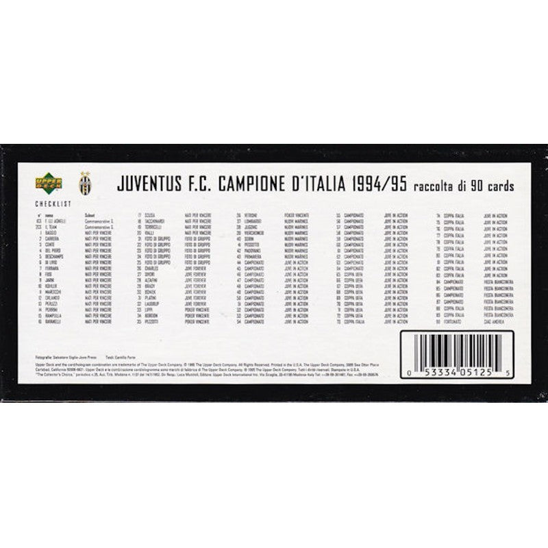 Juventus Campione d´Italia 94/95 Set de 90 Cartas