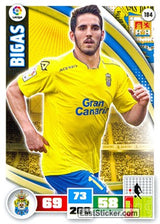 184 · Bigas · U.D. Las Palmas · Básica - Panini Adrenalyn XL Liga BBVA 2015-16