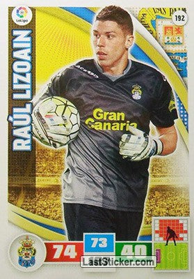 192 · Raúl Lizoain · U.D. Las Palmas · Básica - Panini Adrenalyn XL Liga BBVA 2015-16