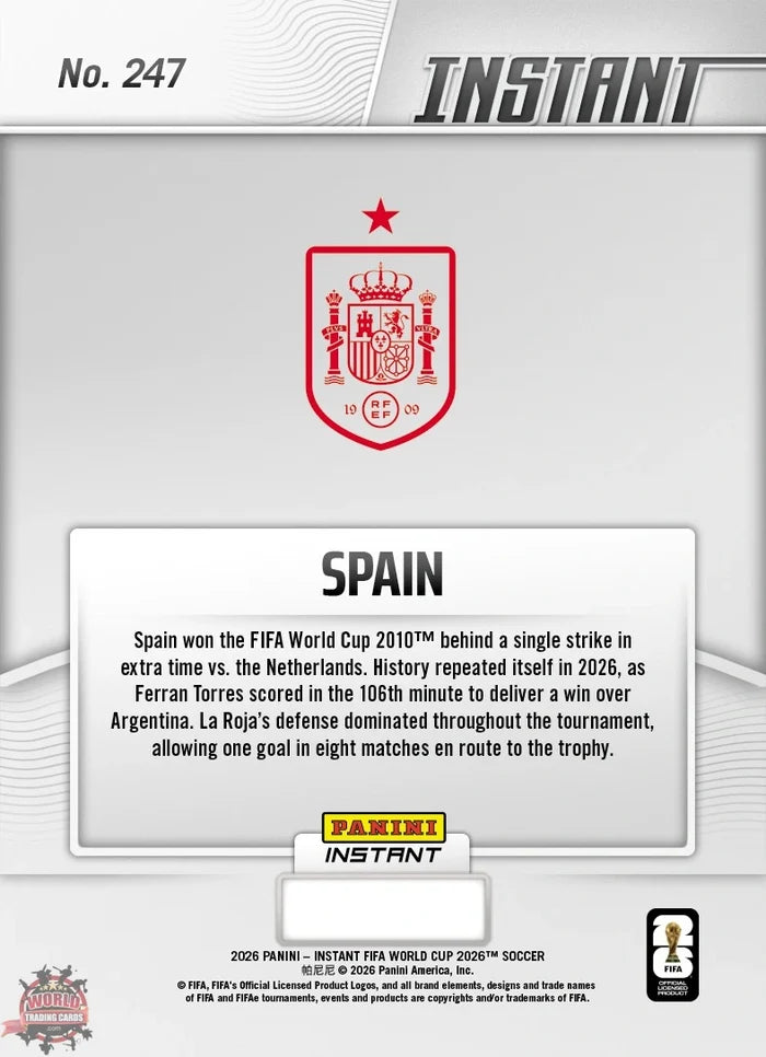 Trading Card Panini Instant FIFA World Cup 2026 Spain Champions (Nº 247) – Panini (2026)