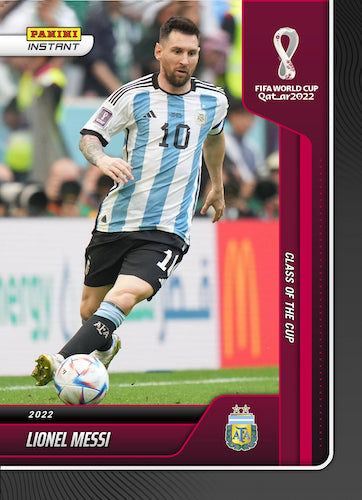 Carta Lionel Messi Panini Instant FIFA World Cup Qatar 2022 – Edición Limitada Class of the Cup #1 (Año 2022)