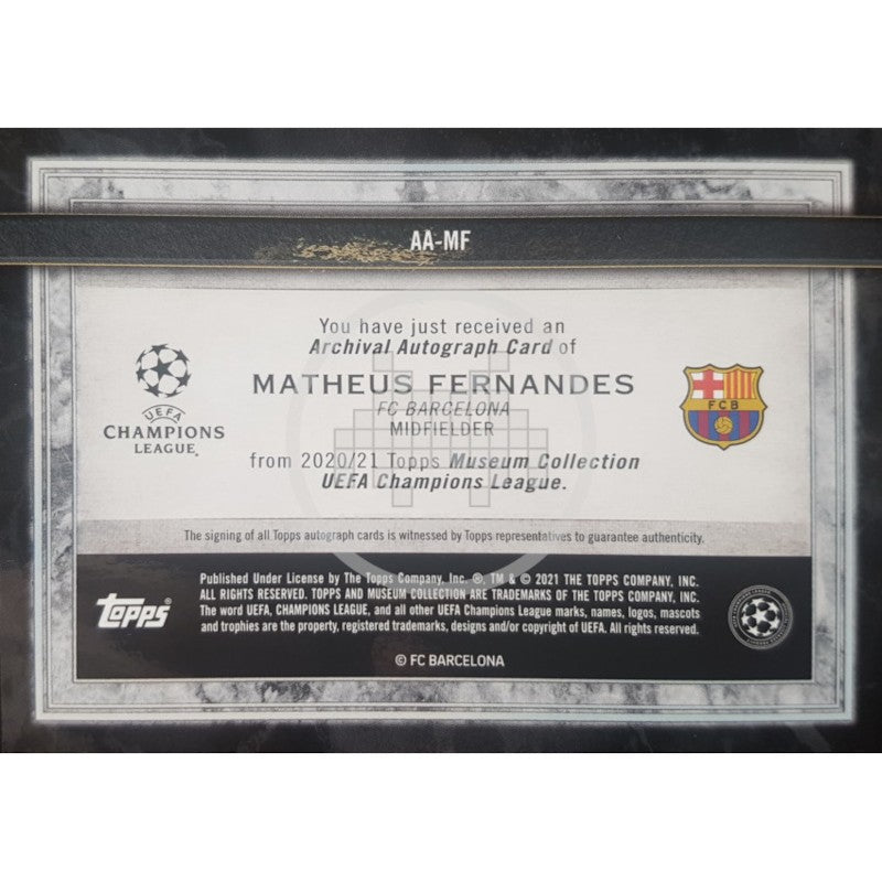 Matheus Fernandez F.C. Barcelona Topps Museum Collection UEFA Champions League