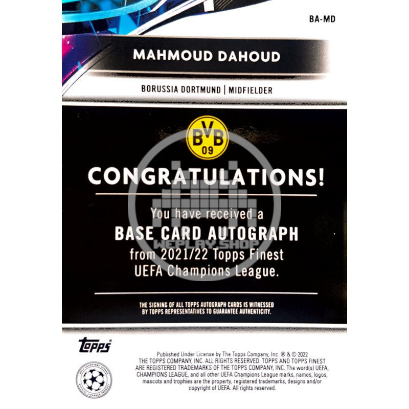 Mahmoud Dahoud Borussia Dortmund Topps Finest UEFA Champions League 2021/22