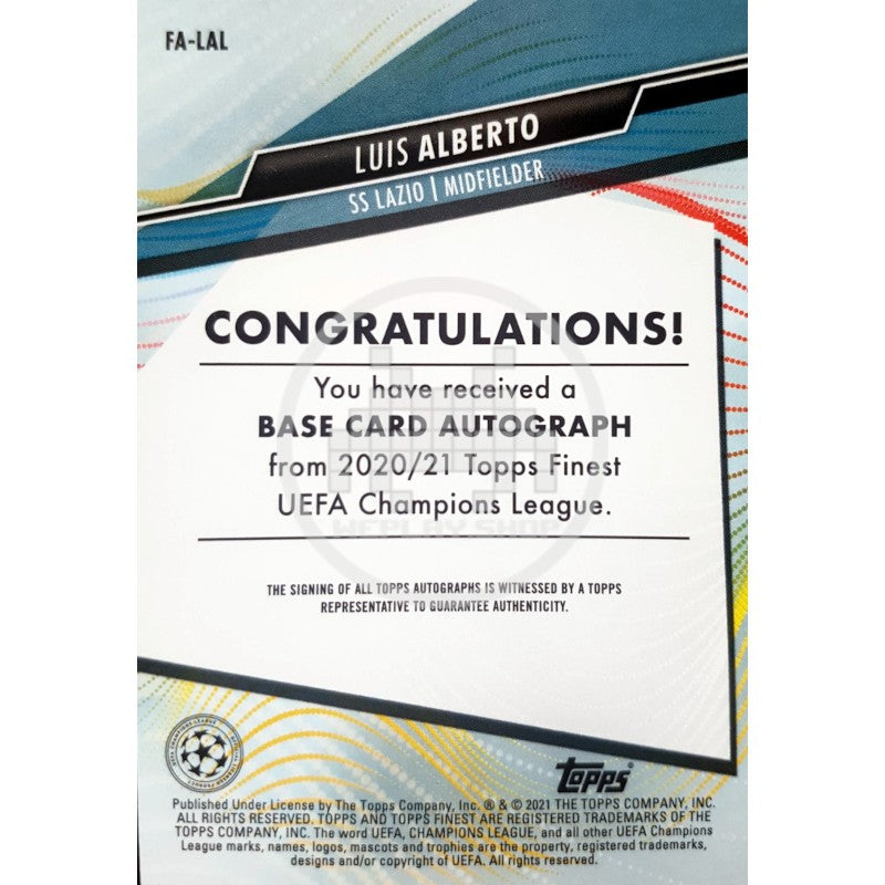 Luis Alberto S.S. Lazio Topps Finest UEFA Champions League 2020/21