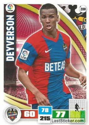 208 · Deyverson · Levante U.D. · Básica - Panini Adrenalyn XL Liga BBVA 2015-16