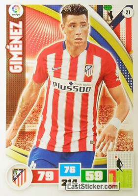 021 · Giménez · Atlético de Madrid · Básica - Panini Adrenalyn XL Liga BBVA 2015-16