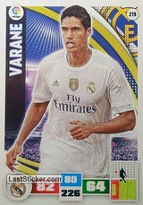 219 · Varane · Real Madrid · Básica - Panini Adrenalyn XL Liga BBVA 2015-16