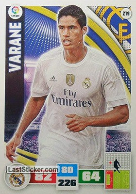 219 · Varane · Real Madrid · Básica - Panini Adrenalyn XL Liga BBVA 2015-16