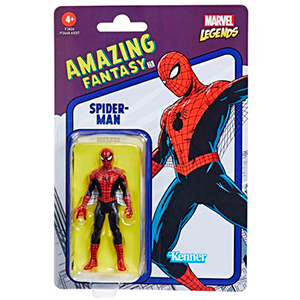 Figura Hasbro Marvel Legends Retro 375 Collection: Amazing Fantasy Spider-Man de 9.5 cm (#F3824) - Año 2022