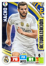 230BIS · Nacho · Real Madrid · Actualización (BIS) - Panini Adrenalyn XL Liga BBVA 2015-16