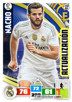 230BIS · Nacho · Real Madrid · Actualización (BIS) - Panini Adrenalyn XL Liga BBVA 2015-16