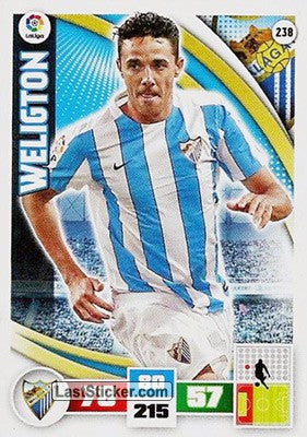 238 · Weligton · Málaga C.F. · Básica - Panini Adrenalyn XL Liga BBVA 2015-16