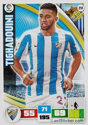 251 · Tighadouini · Málaga C.F. · Básica - Panini Adrenalyn XL Liga BBVA 2015-16