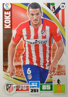 026 · Koke · Atlético de Madrid · Básica - Panini Adrenalyn XL Liga BBVA 2015-16