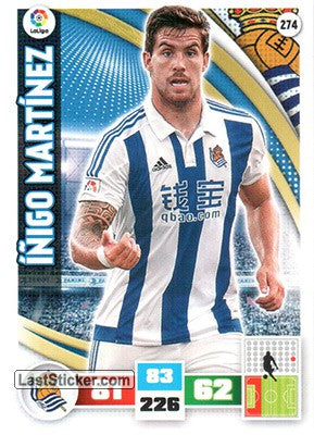 274 · Íñigo Martínez · Real Sociedad · Básica - Panini Adrenalyn XL Liga BBVA 2015-16