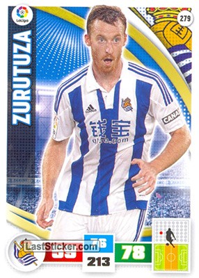 279 · Zurutuza · Real Sociedad · Básica - Panini Adrenalyn XL Liga BBVA 2015-16