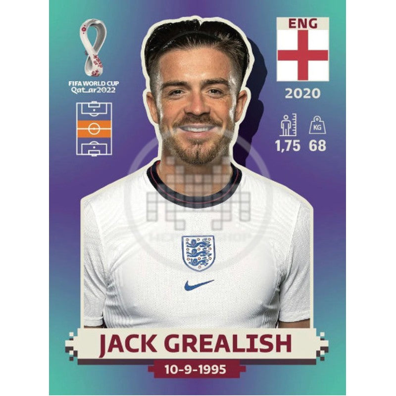ENG12 Jack Grealish England Panini Qatar World Cup 2022