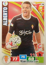 318 · Alberto · Real Sporting · Básica - Panini Adrenalyn XL Liga BBVA 2015-16