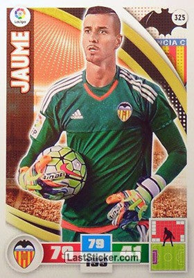 325 · Jaume · Valencia C.F. · Básica - Panini Adrenalyn XL Liga BBVA 2015-16