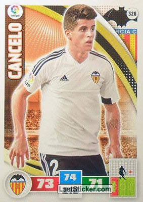 326 · Cancelo · Valencia C.F. · Básica - Panini Adrenalyn XL Liga BBVA 2015-16