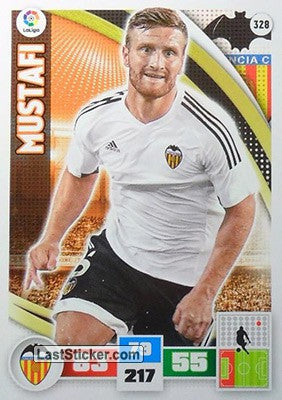 328 · Mustafi · Valencia C.F. · Básica - Panini Adrenalyn XL Liga BBVA 2015-16