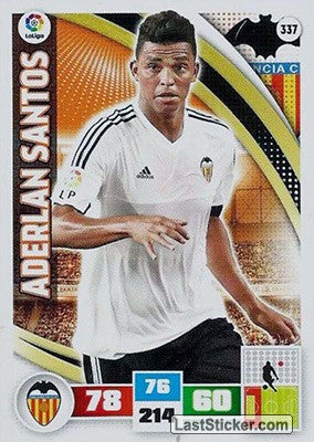 337 · Aderlan Santos · Valencia C.F. · Básica - Panini Adrenalyn XL Liga BBVA 2015-16