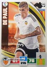 339 · De Paul · Valencia C.F. · Básica - Panini Adrenalyn XL Liga BBVA 2015-16