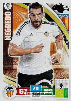 341 · Negredo · Valencia C.F. · Básica - Panini Adrenalyn XL Liga BBVA 2015-16