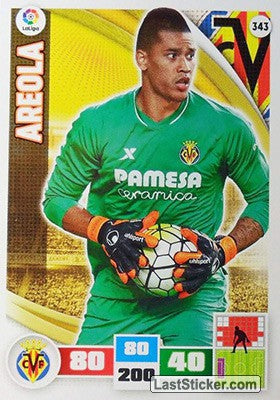 343 · Areola · Villarreal C.F. · Básica - Panini Adrenalyn XL Liga BBVA 2015-16