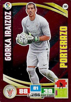 361 · Gorka Iraizoz · Athletic Club · Porterazo - Panini Adrenalyn XL Liga BBVA 2015-16
