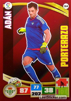 364 · Adán · Real Betis · Porterazo - Panini Adrenalyn XL Liga BBVA 2015-16