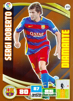 373 · Sergi Roberto · F.C. Barcelona · Diamante - Panini Adrenalyn XL Liga BBVA 2015-16