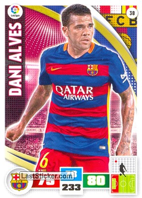 038 · Dani Alves · F.C. Barcelona · Básica - Panini Adrenalyn XL Liga BBVA 2015-16