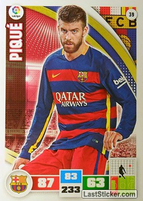 039 · Piqué · F.C. Barcelona · Básica - Panini Adrenalyn XL Liga BBVA 2015-16