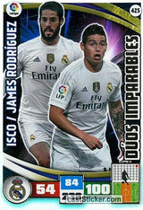 425 · Isco - James Rodríguez · Real Madrid · Dúos Imparables - Panini Adrenalyn XL Liga BBVA 2015-16