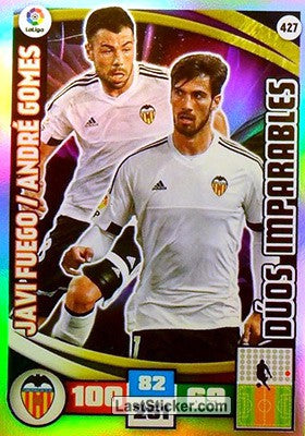 427 · Javi Fuego - André Gomes · Valencia C.F.. · Dúos Imparables - Panini Adrenalyn XL Liga BBVA 2015-16