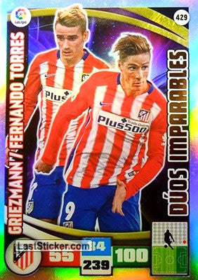 429 · Griezmann - Torres · Atlético de Madrid · Dúos Imparables - Panini Adrenalyn XL Liga BBVA 2015-16