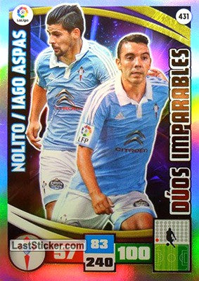 431 · Nolito - Iago Aspas · R.C. Celta · Dúos Imparables - Panini Adrenalyn XL Liga BBVA 2015-16