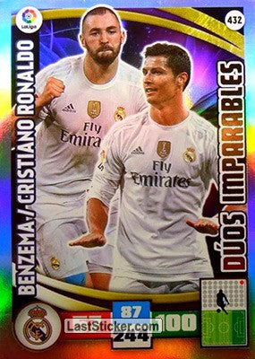 432 · Benzema - C. Ronaldo · Real Madrid · Dúos Imparables - Panini Adrenalyn XL Liga BBVA 2015-16