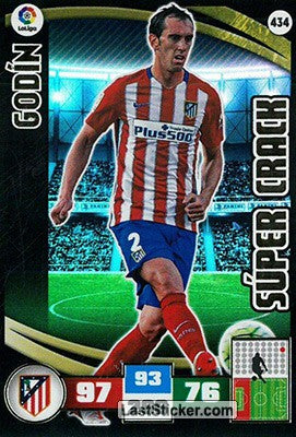434 · Godín · Atlético de Madrid · Súper Crack - Panini Adrenalyn XL Liga BBVA 2015-16