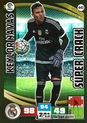 443 · Keylor Navas · Real Madrid · Súper Crack - Panini Adrenalyn XL Liga BBVA 2015-16