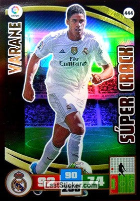 444 · Varane · Real Madrid · Súper Crack - Panini Adrenalyn XL Liga BBVA 2015-16