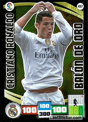 457 · Cristiano Ronaldo · Real Madrid · Balón de Oro - Panini Adrenalyn XL Liga BBVA 2015-16