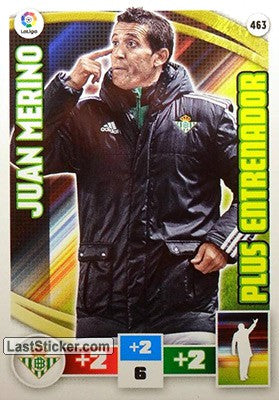 463 · Juan Merino · Real Betis · Plus Entrenador - Panini Adrenalyn XL Liga BBVA 2015-16