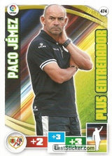 474 · Paco Jémez · Rayo Vallecano · Plus Entrenador - Panini Adrenalyn XL Liga BBVA 2015-16